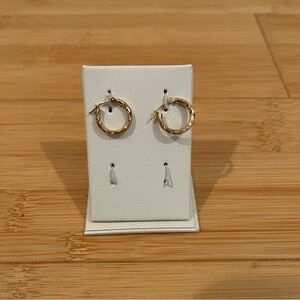 14K Gold Hollow Hoop Earrings Dia Cut Texture 
from Sams Club